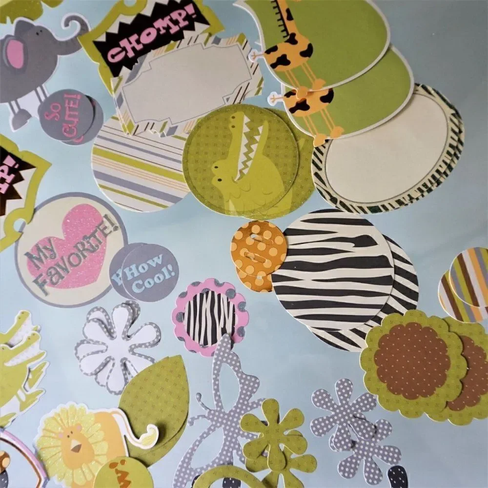 Zoo Animals Scrapbooking Cut-Outs 80 pieces
